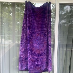 XL Mexicali Blues Purple Tie Dye Velour Maxi Skirt